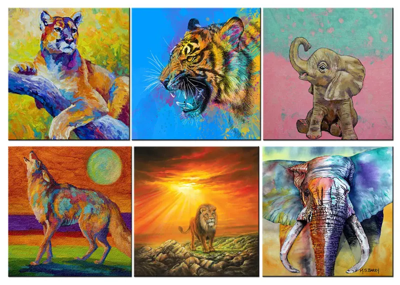 Colourful Animals Pictures Elephant Tiger and Lion Canvas PaintingOil Painting Poster Modern Wall Art in Livingroom Home Decor
Colourful Animals Pictures Elephant Tiger and Lion Canvas PaintingOil Painting Poster Modern Wall Art in Livingroom Home Decor