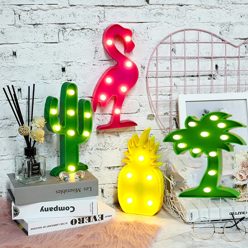 LED 3D Night Light Cute Flamingo Cactus Pineapple Cartoon Shape Birthday Decoration Bedroom Luminary Table Lamp Children's Gift
LED 3D Night Light Cute Flamingo Cactus Pineapple Cartoon Shape Birthday Decoration Bedroom Luminary Table Lamp Children's Gift
