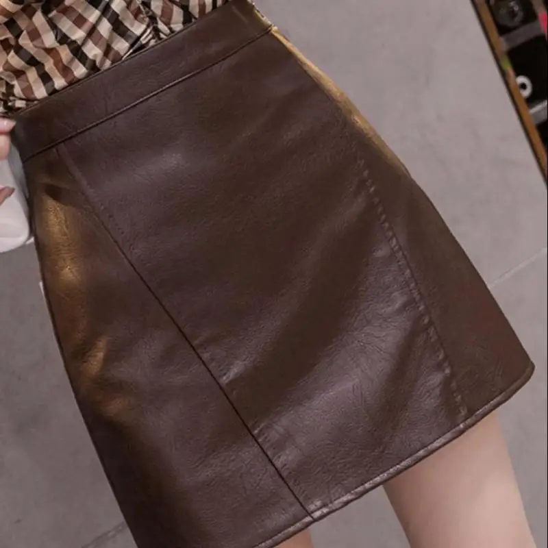2020 New Fashion Women Autumn Winter Pu Faux Leather Skirts Lady High Waist A-line Mini Coffee Black Skirt Women's Skirt
2020 New Fashion Women Autumn Winter Pu Faux Leather Skirts Lady High Waist A-line Mini Coffee Black Skirt Women's Skirt