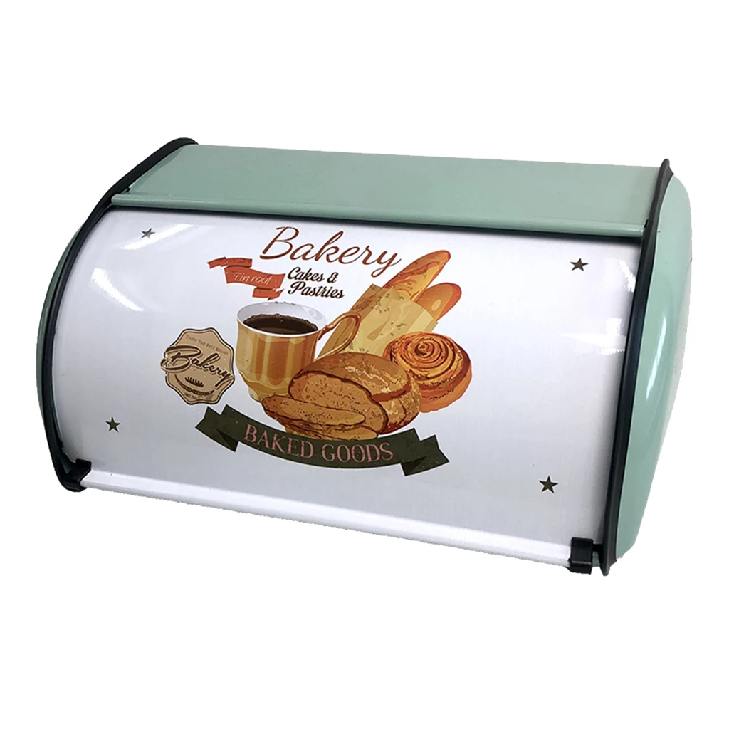 Countertop Bread Bin Storage Holder with Roll Top Lid for Loaves Pastries Cakes Biscuits (Green)
Countertop Bread Bin Storage Holder with Roll Top Lid for Loaves Pastries Cakes Biscuits (Green)