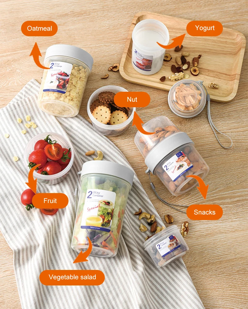 2-layer Sealed Storage Box Chill To Go Yogurt Cereal Container Transparent Fresh Kepping Food Reusable Bottle Breakfast
2-layer Sealed Storage Box Chill To Go Yogurt Cereal Container Transparent Fresh Kepping Food Reusable Bottle Breakfast