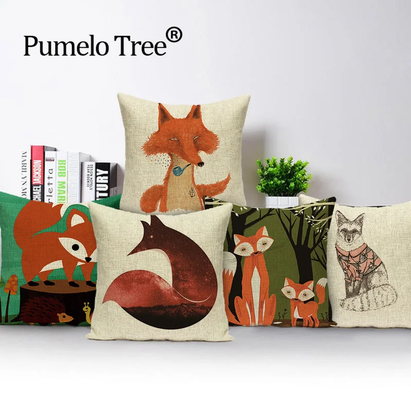 Cartoon Fox Cushion Cover Cute Elegant Throw Pillow Linen Couch Textile Printed Car Sofa Bed Home Decorative Pillows Case Kissen
Cartoon Fox Cushion Cover Cute Elegant Throw Pillow Linen Couch Textile Printed Car Sofa Bed Home Decorative Pillows Case Kissen