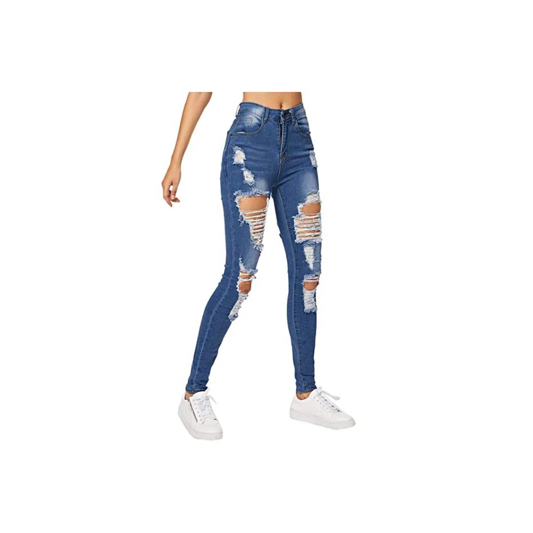 Ripped Skinny Jeans Ladies Regular High Waist Stretch Jeans Women's Slimming Pencil Pants Fashion Outdoor Casual Wear
Ripped Skinny Jeans Ladies Regular High Waist Stretch Jeans Women's Slimming Pencil Pants Fashion Outdoor Casual Wear