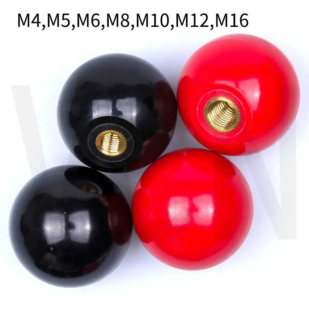 M4-M16 черные красные круглые шариковые резиновые ручки бакелитовая Рычажная ручка