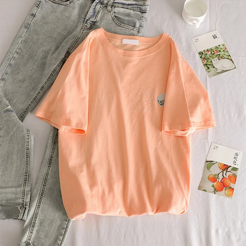 Korean Womens Graphic Tees Harajuku short sleeve Diamond T Shirt 2021 Summer Tumblr Kawaii Female casual Top Pink White T Shirts
Korean Womens Graphic Tees Harajuku short sleeve Diamond T Shirt 2021 Summer Tumblr Kawaii Female casual Top Pink White T Shirts