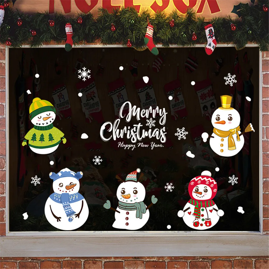 2020 рождественские виниловые наклейки на стену с персонажами из мультфильмов