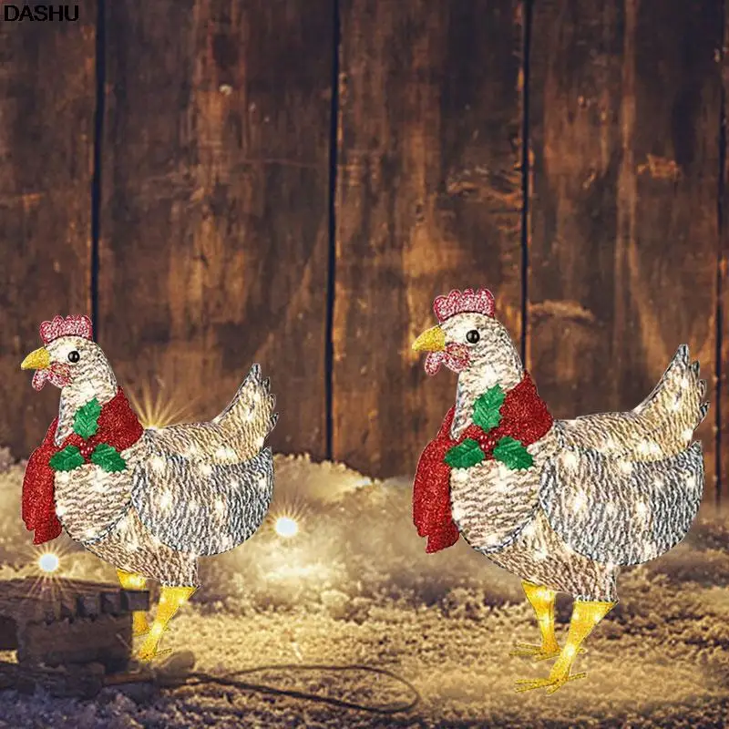 Courtyard Decoration Light-Up Chicken With Scarf Metal Chicken Sculpture Lawn Corridor Christmas Atmosphere Decoration
Courtyard Decoration Light-Up Chicken With Scarf Metal Chicken Sculpture Lawn Corridor Christmas Atmosphere Decoration