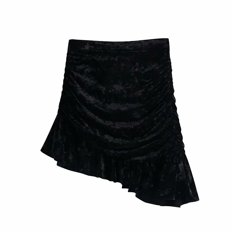 Evfer Women Fashion Sprint Autumn Velvet Za Black Short Skirt Chic Lady Casual Back Zipper High Waist Pleated Asymmetrical Skirt
Evfer Women Fashion Sprint Autumn Velvet Za Black Short Skirt Chic Lady Casual Back Zipper High Waist Pleated Asymmetrical Skirt