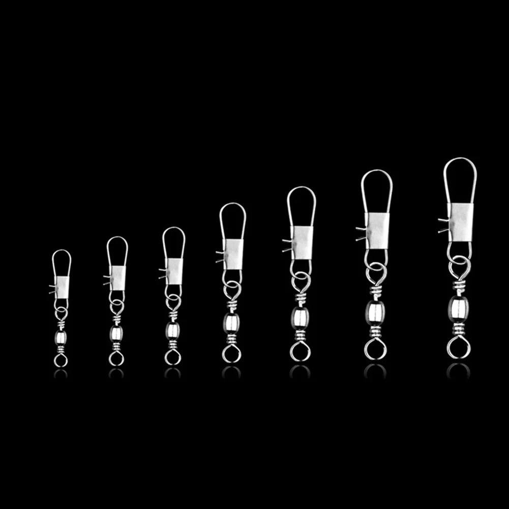 50pcs Rolling Swivel Connector 10# 12# Stainless Steel Ring Handle Swivel Snap Flexible Fishing Tackle Pesca Iscas Fishing Tools
50pcs Rolling Swivel Connector 10# 12# Stainless Steel Ring Handle Swivel Snap Flexible Fishing Tackle Pesca Iscas Fishing Tools