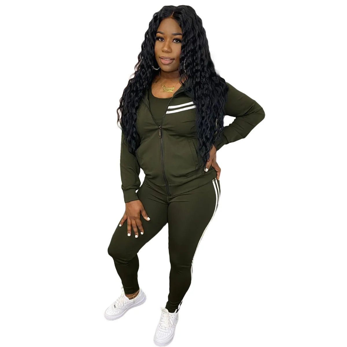 Women's tracksuit new solid color zipper cardigan long sleeve casual sports two piece suit for women
Women's tracksuit new solid color zipper cardigan long sleeve casual sports two piece suit for women
