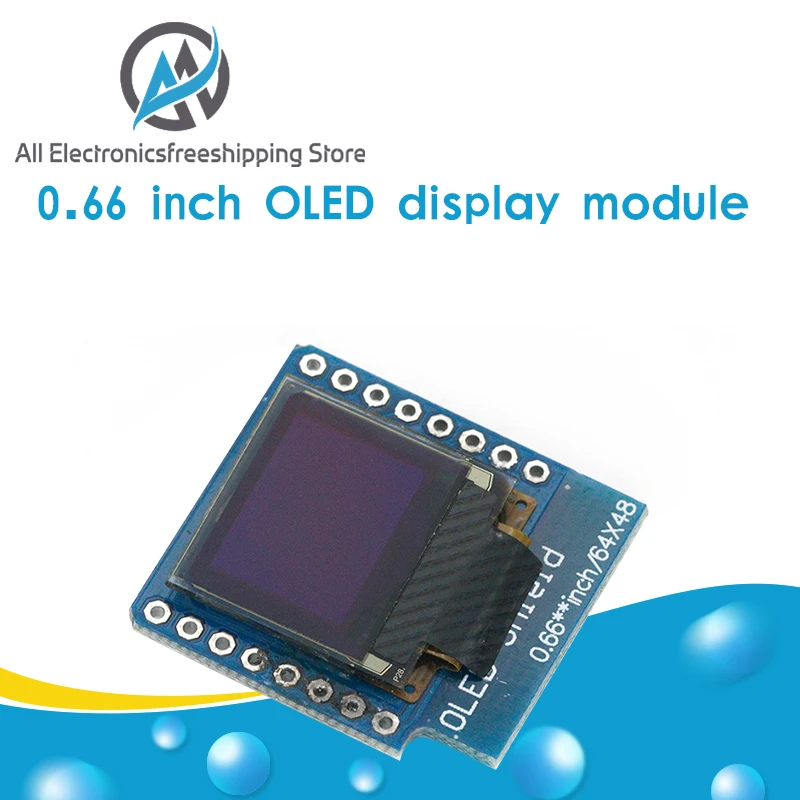 0 66 дюймовый oled дисплей модуль для WEMOS D1 MINI ESP32 AVR STM32 64x48 "ЖК экран IIC I2C OLED|Детали