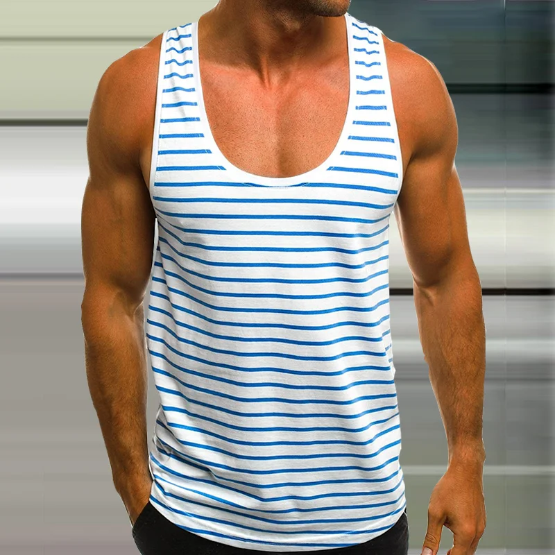 Striped Printing Sleeveless Tank Tops Men Casual Sport Quick Dry Slim Fit Vest 2021 Summer Fashion Men Fitness O-Neck Pullovers
Striped Printing Sleeveless Tank Tops Men Casual Sport Quick Dry Slim Fit Vest 2021 Summer Fashion Men Fitness O-Neck Pullovers