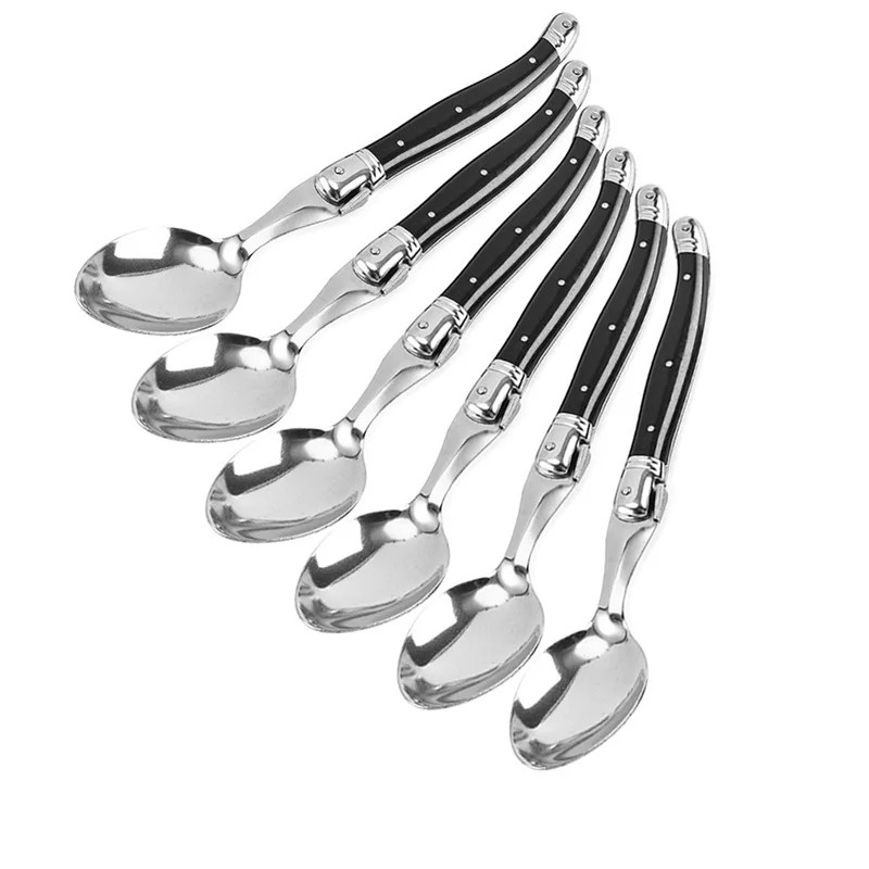 8'' 6pcs Laguiole Dinner Spoon Stainless Steel Long handle Table Spoons White Cutlery Black Big Serve Scoop Set Dinnerware
8'' 6pcs Laguiole Dinner Spoon Stainless Steel Long handle Table Spoons White Cutlery Black Big Serve Scoop Set Dinnerware