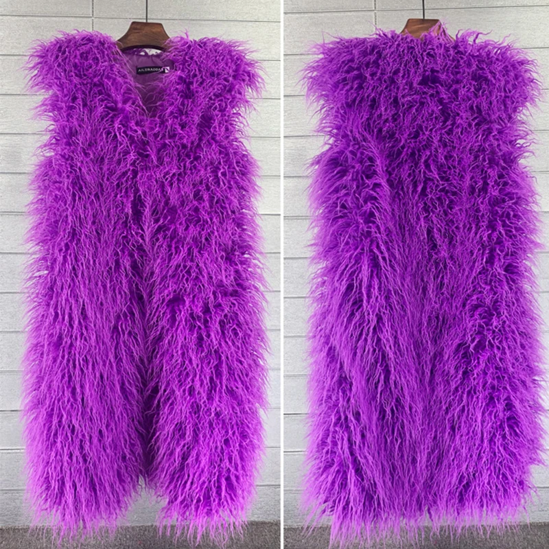 2021 Winter Women Korean Fashion Candy Color Long Faux Fur Vest Female Sleeveless Fluffy Faux Sheep Fur Jacket Black Pink Coat
2021 Winter Women Korean Fashion Candy Color Long Faux Fur Vest Female Sleeveless Fluffy Faux Sheep Fur Jacket Black Pink Coat