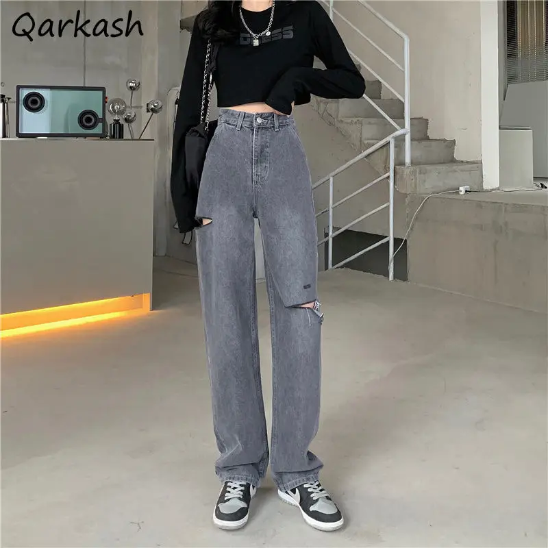 Jeans Women Straight Newest Hole Loose High Waist Students Korean Fashion Ulzzang Full Length Streetwear Teens Casual Boyfriends
Jeans Women Straight Newest Hole Loose High Waist Students Korean Fashion Ulzzang Full Length Streetwear Teens Casual Boyfriends