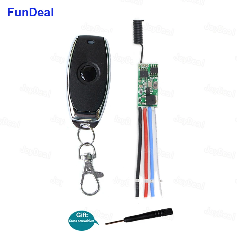 433Mhz Mini wireless remote control switch DC 3.7V 6V 12V 18V battery power remote control switch LED light car atmosphere light
433Mhz Mini wireless remote control switch DC 3.7V 6V 12V 18V battery power remote control switch LED light car atmosphere light