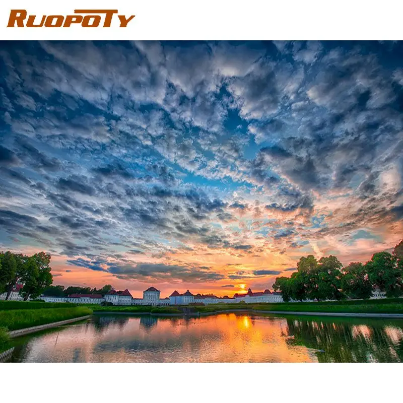 Набор для рисования по номерам на холсте пейзаж, с рамкой 
Набор для рисования по номерам на холсте пейзаж, с рамкой