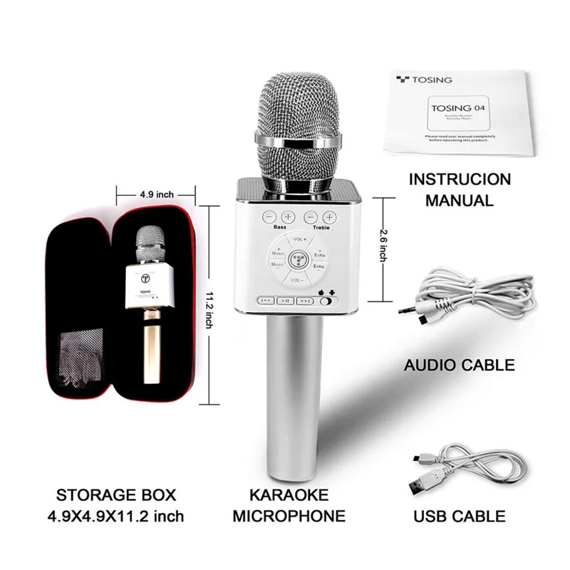 Tosing 04 009 Wireless Karaoke Microphone Bluetooth Speaker 2-in-1 Handheld Sing & Recording Portable KTV Player for iOS/Android
Tosing 04 009 Wireless Karaoke Microphone Bluetooth Speaker 2-in-1 Handheld Sing & Recording Portable KTV Player for iOS/Android