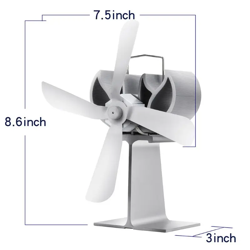 4 Blades Heat Powered Stove Fan for Wood Fireplace Log Burner Quiet Eco Friendly Efficient Heat Distribution White
4 Blades Heat Powered Stove Fan for Wood Fireplace Log Burner Quiet Eco Friendly Efficient Heat Distribution White