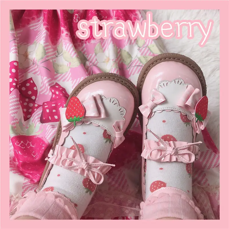 Lolita Shoes Strawberry Soft Sister Big Head Doll Shoes Female Cute Jk Bow Single Shoes Japanese Leather Shoes Cosplay Cos
Lolita Shoes Strawberry Soft Sister Big Head Doll Shoes Female Cute Jk Bow Single Shoes Japanese Leather Shoes Cosplay Cos