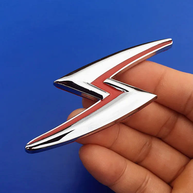 

2X 3D Metal S Lightning Logo Sticker Car Body Emblem Badge fender Rear Trunk Decal for Nissan S14 S15 Car Exterior Accessories