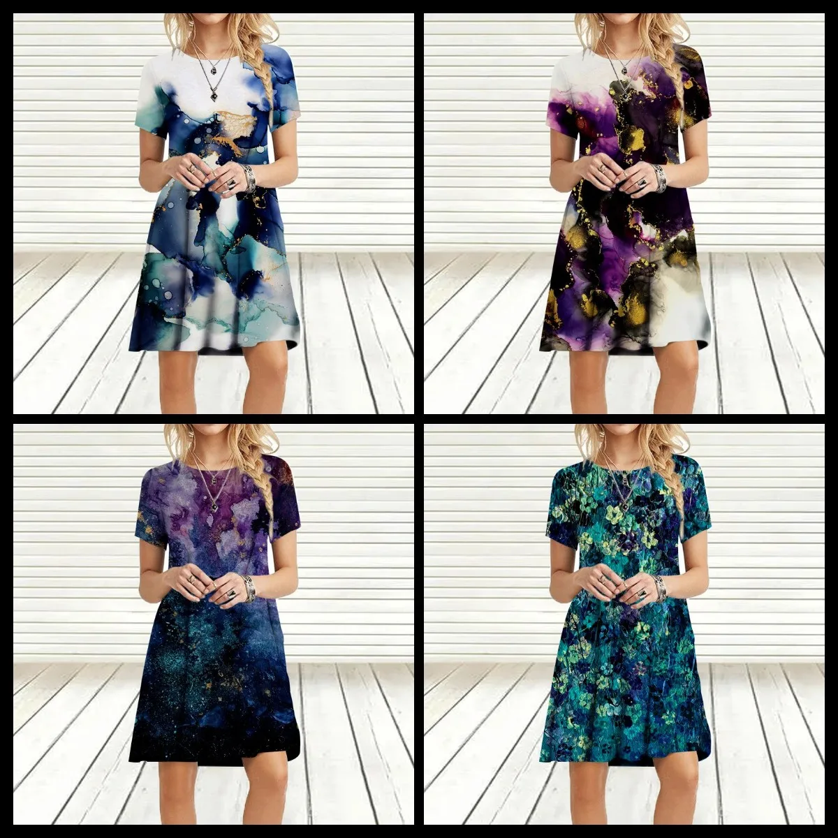 2021 New Autumn Fashion Chinese Feng Shui Ripple Print Short-sleeved Dress Loose Casual Age-reducing Round Neck Dress for Women
2021 New Autumn Fashion Chinese Feng Shui Ripple Print Short-sleeved Dress Loose Casual Age-reducing Round Neck Dress for Women