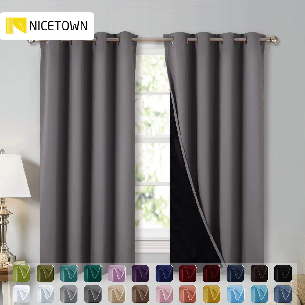 NEW NEW NICETOWN 1PC Double layer Full Blackout Curtains Super Thick Insulated Complete Blackout Draperies with Black Liner For
NEW NEW NICETOWN 1PC Double layer Full Blackout Curtains Super Thick Insulated Complete Blackout Draperies with Black Liner For