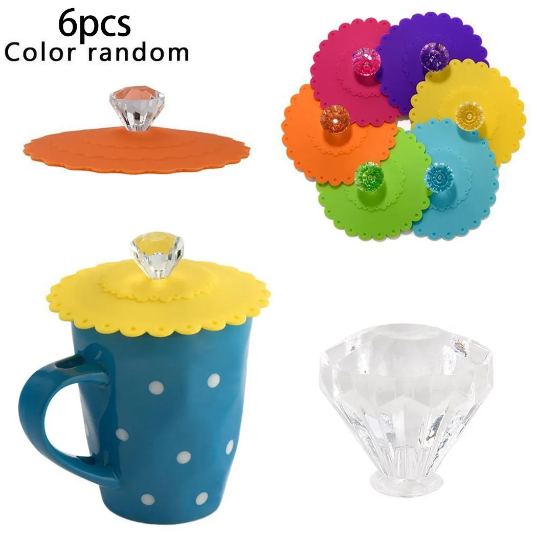6Pcs Reusable Diamond With Flower Pattern Cup Lids Dust-Proof Silicone MugCover Seals Glass Mugs Cover Drinkware Parts
6Pcs Reusable Diamond With Flower Pattern Cup Lids Dust-Proof Silicone MugCover Seals Glass Mugs Cover Drinkware Parts