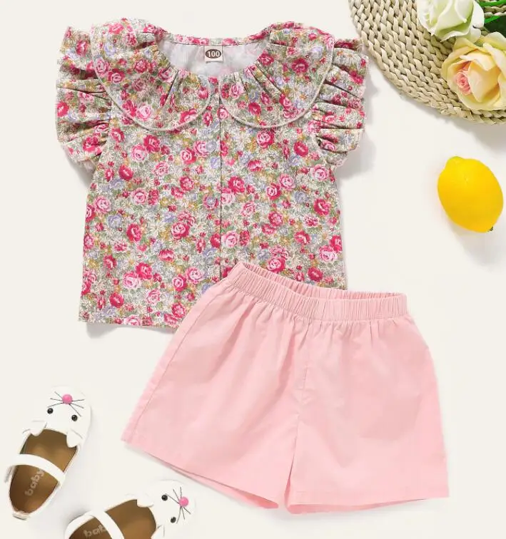Children Summer Clothing Set Girl Kids Suit Short Sleeve Flower T-shirt shorts 2 pieces Outfits Baby Cotton Clothes Set 18M-6Y
Children Summer Clothing Set Girl Kids Suit Short Sleeve Flower T-shirt shorts 2 pieces Outfits Baby Cotton Clothes Set 18M-6Y