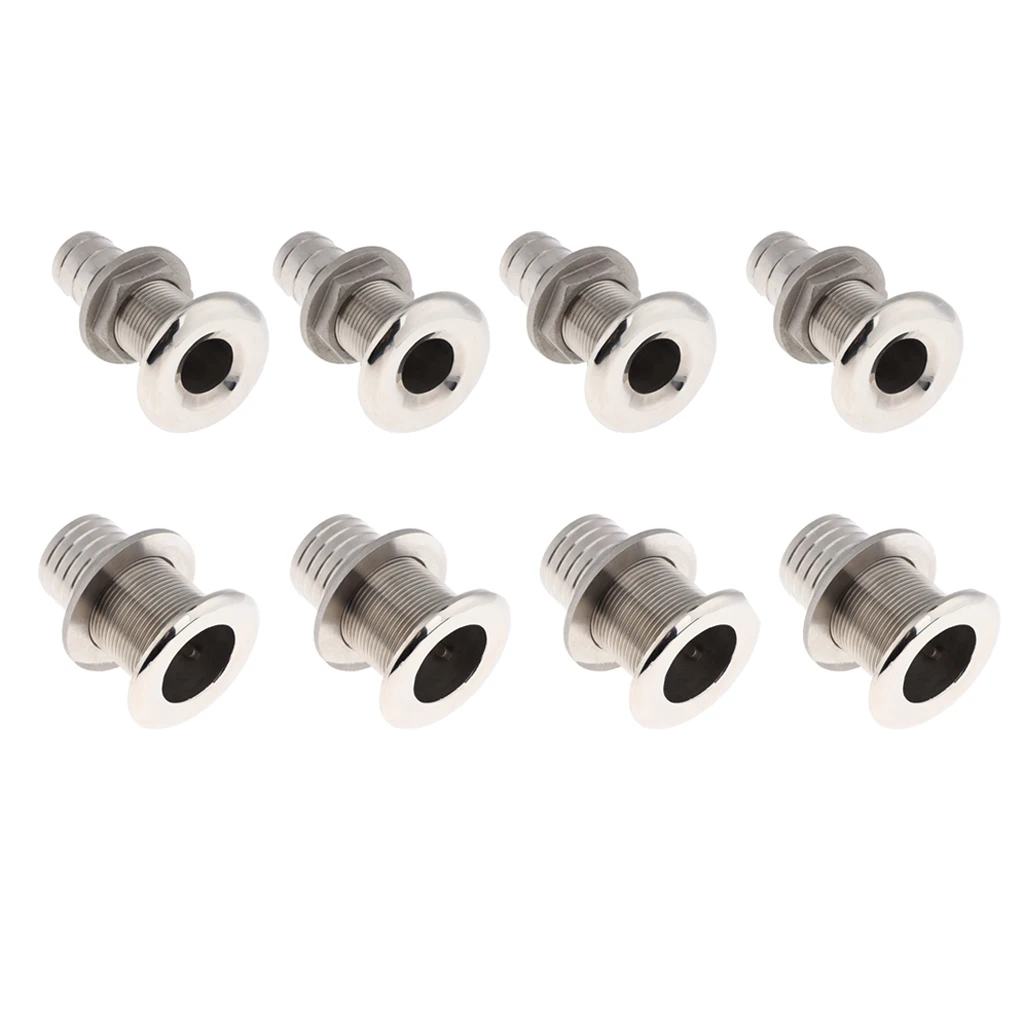 8pcs Boat Thru Hull Fitting/Drain 19mm 38mm Hose Barb Marine 316 Stainless Steel
8pcs Boat Thru Hull Fitting/Drain 19mm 38mm Hose Barb Marine 316 Stainless Steel
