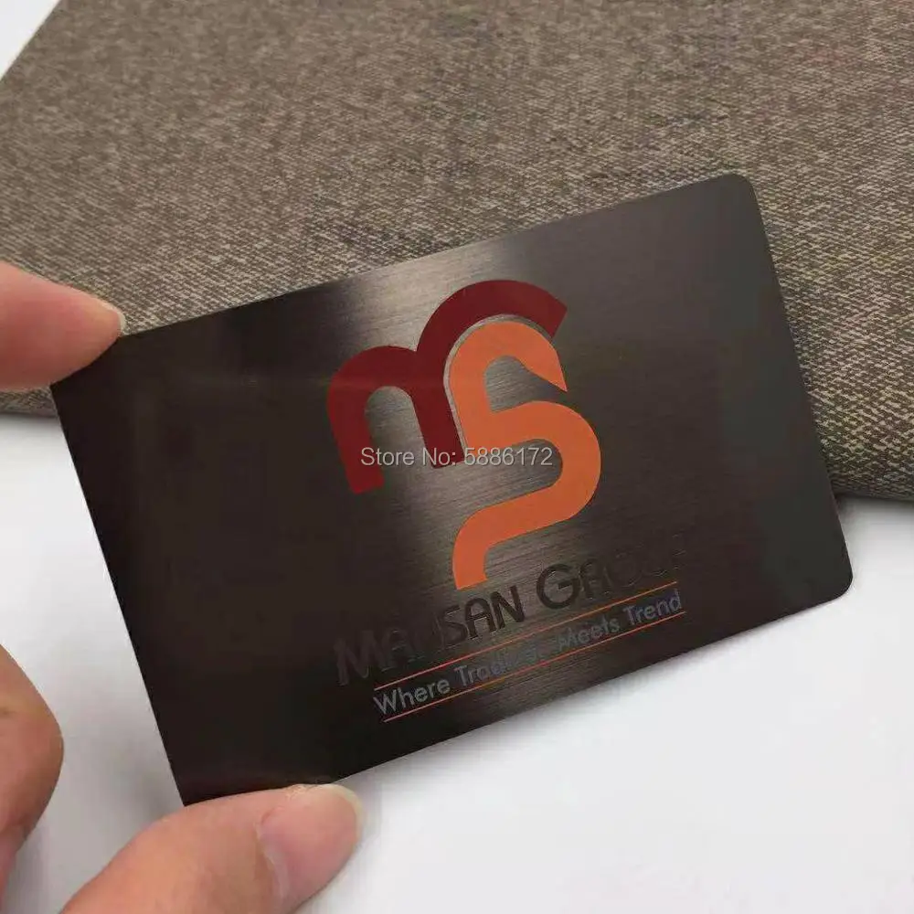 Нержавеющая сталь цвета металлического оружия Бизнес карты печать
Нержавеющая сталь цвета металлического оружия Бизнес карты печать