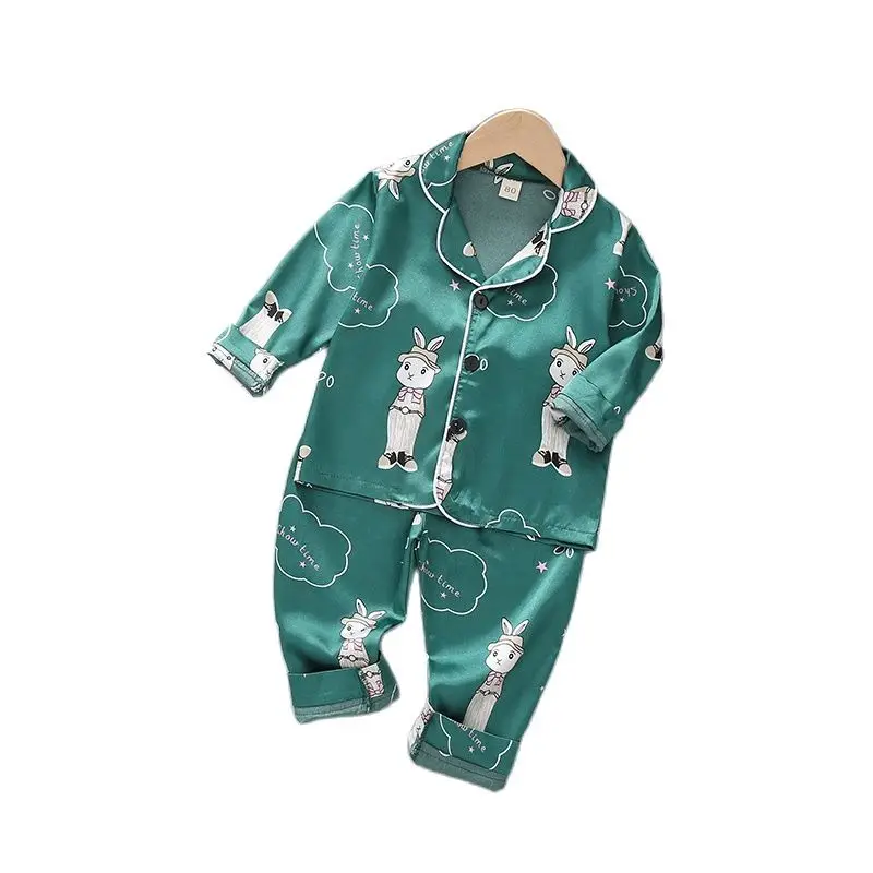 New Fashion Spring and Autumn Ice Silk Suit Green Cute Wind Printing Lapel Casual Children's Jacket Trousers 1-4T
New Fashion Spring and Autumn Ice Silk Suit Green Cute Wind Printing Lapel Casual Children's Jacket Trousers 1-4T