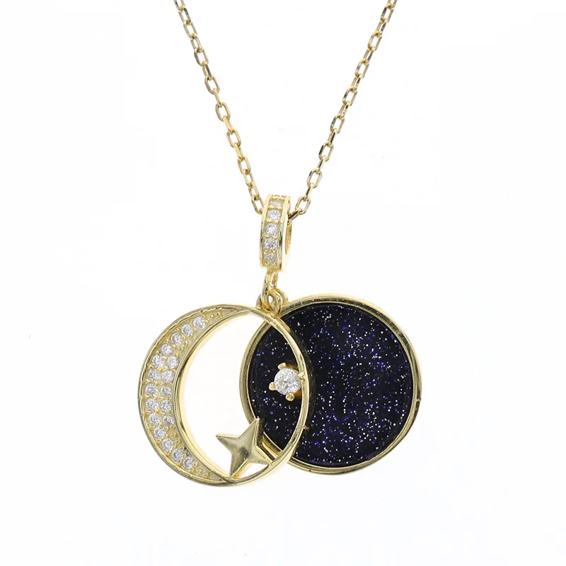 18k Gold Moon Star Zircon Purple Gravel Necklaces & Pendants 100% 925 Sterling Silver Necklace Women Chain Fine Jewelry Flyleaf
18k Gold Moon Star Zircon Purple Gravel Necklaces & Pendants 100% 925 Sterling Silver Necklace Women Chain Fine Jewelry Flyleaf