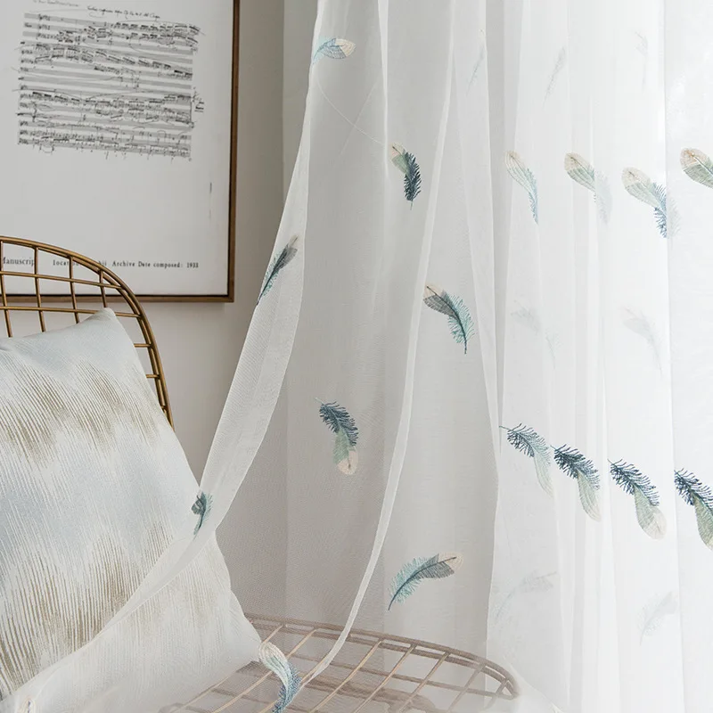 Nordic New Simple Tulle Small Fresh and Exquisite Feather Embroidery Curtains for Living Dining Room Bedroom Partition Floating
Nordic New Simple Tulle Small Fresh and Exquisite Feather Embroidery Curtains for Living Dining Room Bedroom Partition Floating