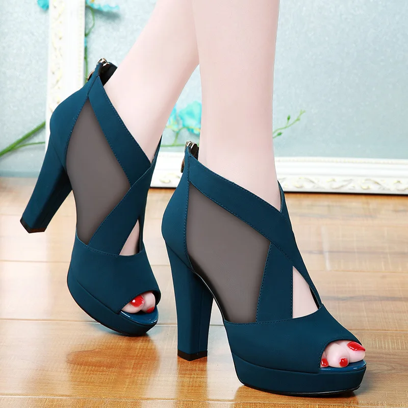 Brangdy Summer New Women Shoes Gauze Fish Mouth Black Blue All-match Fashion Sexy High-Heeled Comfortable Back Zipper Sandals
Brangdy Summer New Women Shoes Gauze Fish Mouth Black Blue All-match Fashion Sexy High-Heeled Comfortable Back Zipper Sandals