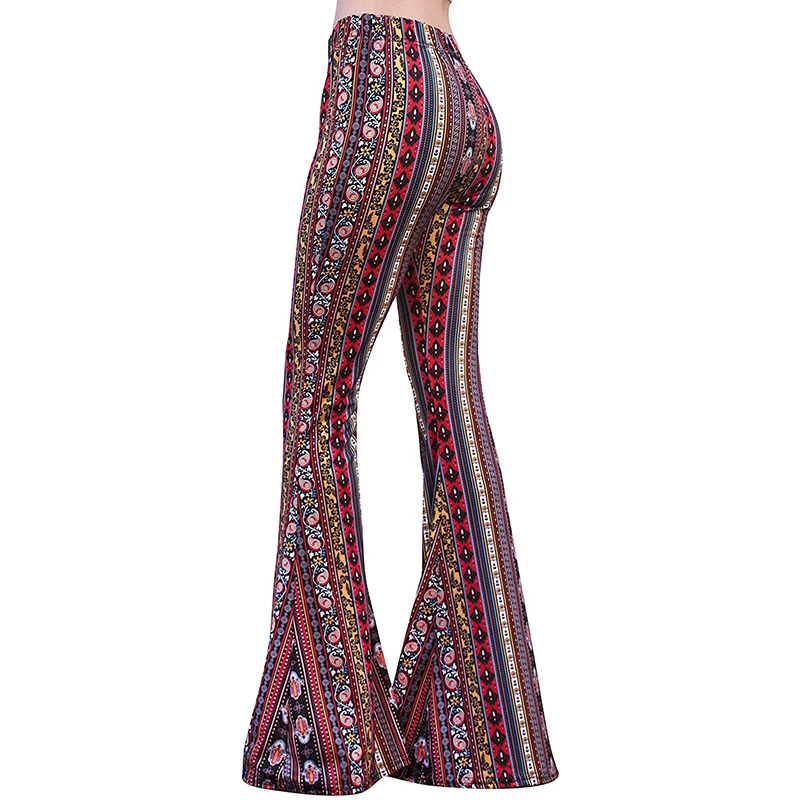 

Flare Pants Women 2021 Sexy Bell Bottom Leggings Gypsy Comfy Fitness Ethnic Palazzo Casual High Waist Flare Wide Legs Trousers