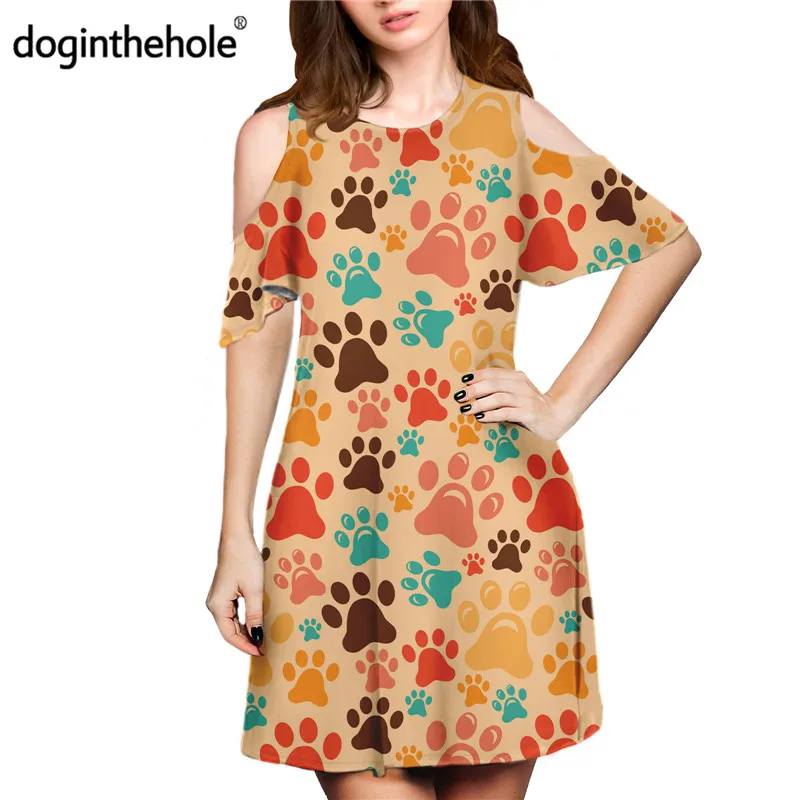 Women Summer Midi Dress Kawaii Dog Paw Printed Off Shoulder O Neck Casual Home Clothes for Female Stylish Cold Shoulder Dresses
Women Summer Midi Dress Kawaii Dog Paw Printed Off Shoulder O Neck Casual Home Clothes for Female Stylish Cold Shoulder Dresses