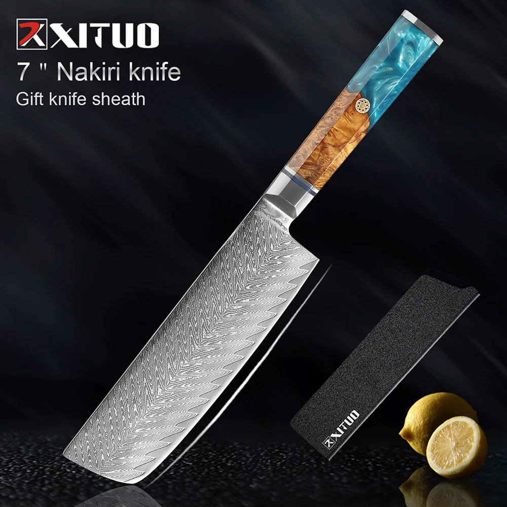 XITUO Nakiri Knife Damascus Steel Sharp Blade Kitchen Knives Meat Vegetables Multifunctional VG10 Steel With Octagonal Handle
XITUO Nakiri Knife Damascus Steel Sharp Blade Kitchen Knives Meat Vegetables Multifunctional VG10 Steel With Octagonal Handle