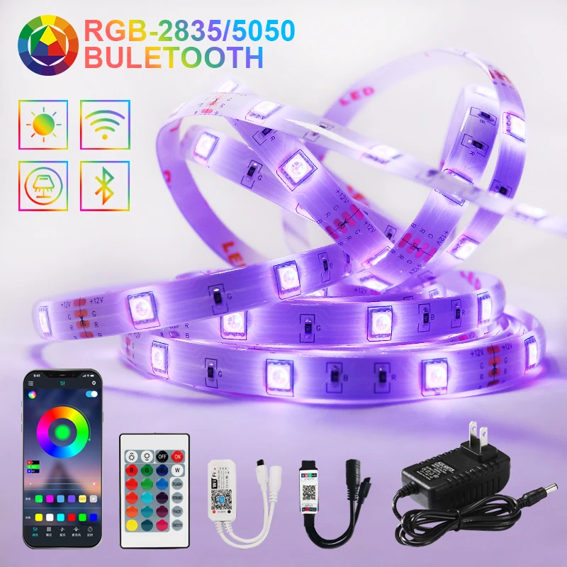 12V Led Strip Lights 5050 Lighting Neon Strips Tape Waterproof RGB Led Lights for Room 2835 Ribbon With Remote Flexible Adapter
12V Led Strip Lights 5050 Lighting Neon Strips Tape Waterproof RGB Led Lights for Room 2835 Ribbon With Remote Flexible Adapter