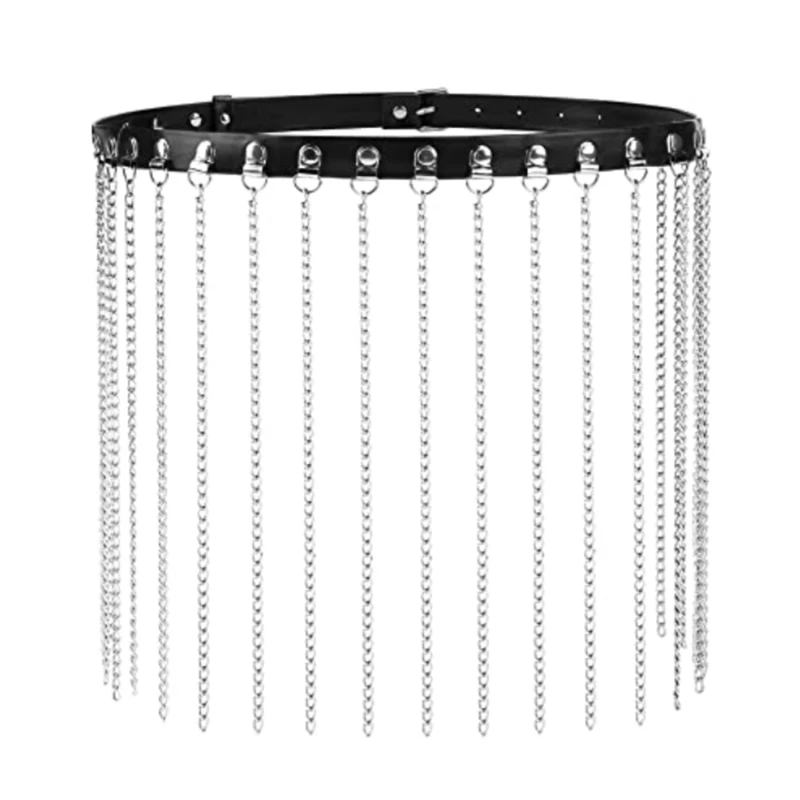 Streetwear Punk PU Tassel Leather Belts Women Transparent Black Fashion Gothic Metal Chain Women High Waist Belts
Streetwear Punk PU Tassel Leather Belts Women Transparent Black Fashion Gothic Metal Chain Women High Waist Belts
