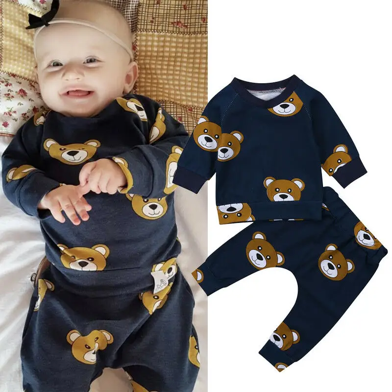 Baby Boy Girl Cute Cartoon Bear Printed Clothes Set T-shirt Top Pants 0-24M Newborn Infant Kids Spring Fall Casual Cotton Outfit
Baby Boy Girl Cute Cartoon Bear Printed Clothes Set T-shirt Top Pants 0-24M Newborn Infant Kids Spring Fall Casual Cotton Outfit