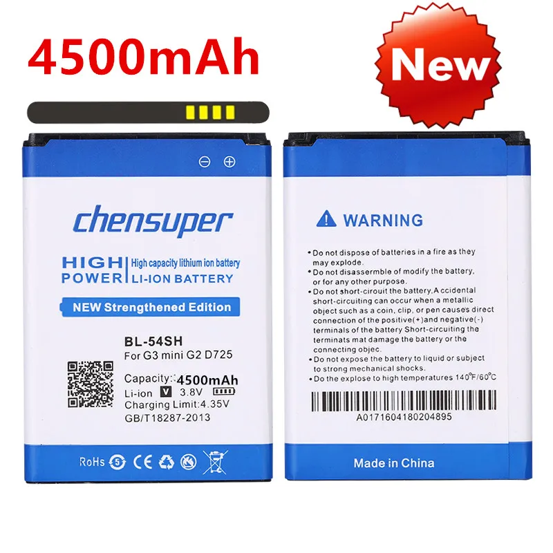 4500mAh BL-54SH для LG Optimus G3 Mini G2 D725 D722 D728 D729 D22 F300 L90 F7 F260 D410 D405N US780 P698 F320 G3s | Мобильные