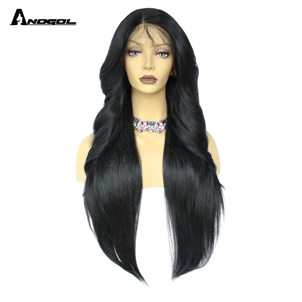 Anogol Long Natural Wave Middle Part High Temperature Fiber Glueless Black Synthetic Hair Lace Front Wigs For Women
Anogol Long Natural Wave Middle Part High Temperature Fiber Glueless Black Synthetic Hair Lace Front Wigs For Women