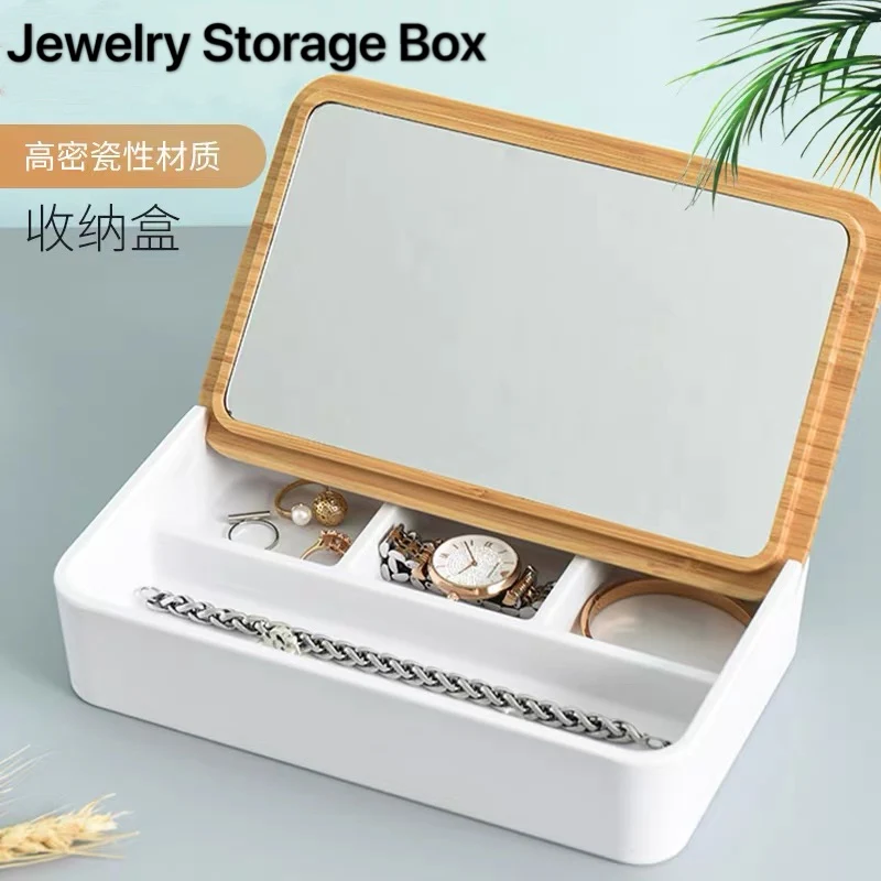 Jewelry Storage Box with Mirror Multi-Grid Dressing Case Organizer with Bamboo Cover Necklace Earrings Rings Watch Storage Box
Jewelry Storage Box with Mirror Multi-Grid Dressing Case Organizer with Bamboo Cover Necklace Earrings Rings Watch Storage Box