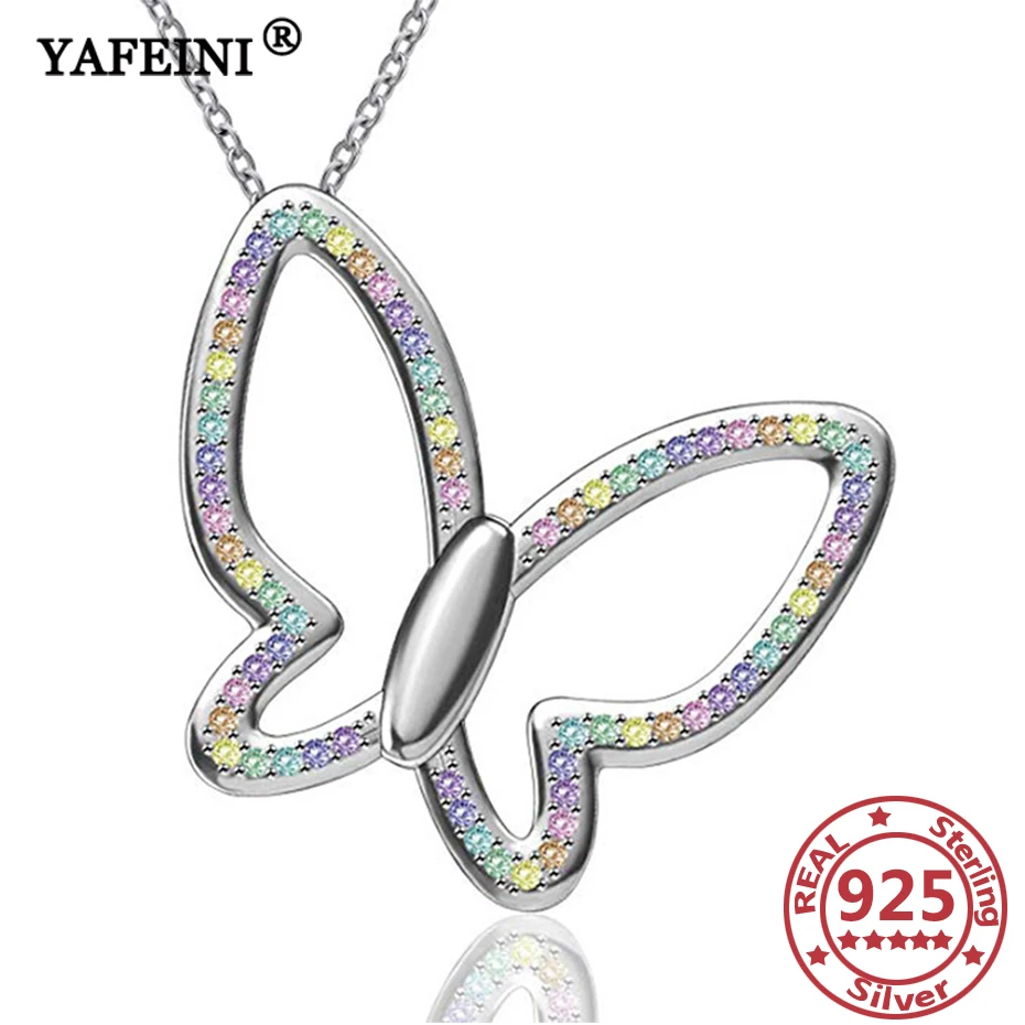 YAFEINI 925 Sterling Silver Butterfly Pendant Necklace Colorful Cubic Zircon Women's Jewelry Mother's Day Gifts Graduation Gifts
YAFEINI 925 Sterling Silver Butterfly Pendant Necklace Colorful Cubic Zircon Women's Jewelry Mother's Day Gifts Graduation Gifts