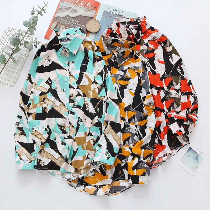 Chic Harajuku Print Button Up Shirt Women Blouse Spring Autumn Korean Fashion Long Sleeve Loose Female School Girl Top Lapel
Chic Harajuku Print Button Up Shirt Women Blouse Spring Autumn Korean Fashion Long Sleeve Loose Female School Girl Top Lapel