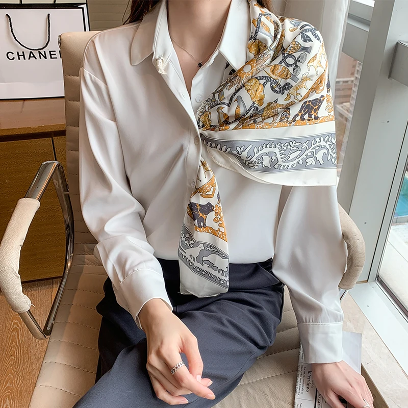 Шифоновая женская блузка, рубашка-поло для девочек, летняя женская модная Повседневная Свободная Топ с длинным рукавом, женские блузы с при... 
Шифоновая женская блузка, рубашка-поло для девочек, летняя женская модная Повседневная Свободная Топ с длинным рукавом, женские блузы с при...