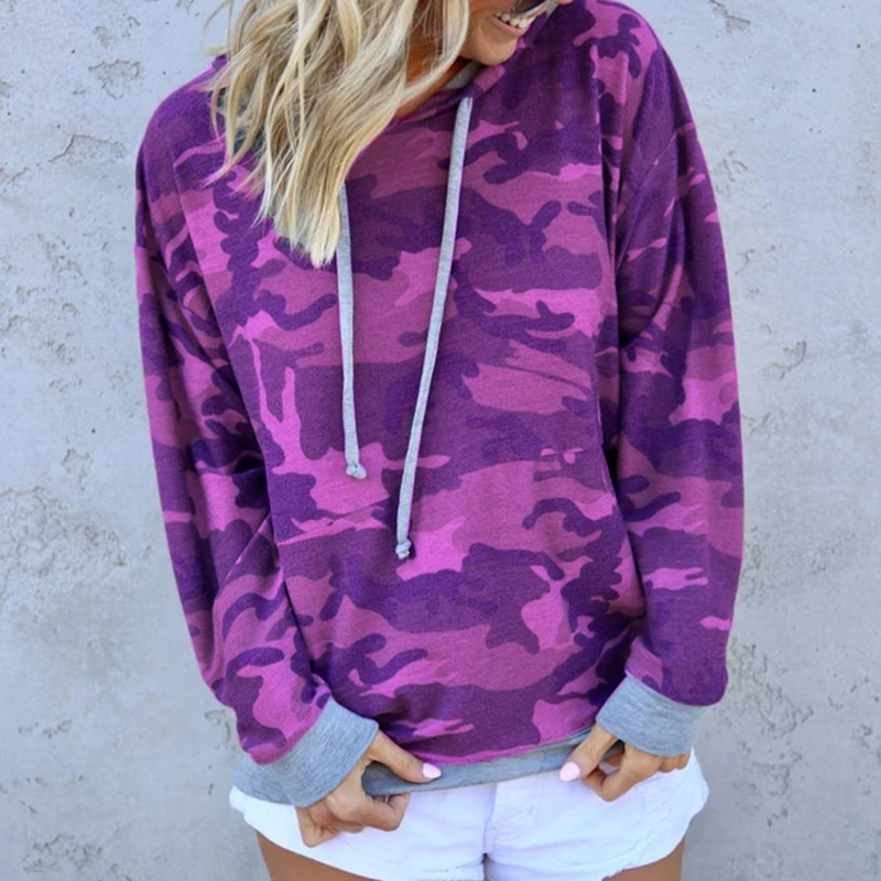 Spring Ladies Long Sleeve Hooded Pullover Womens Autumn Camouflage Print Hoodie Sweatshirts Three Color Casual Street Daily
Spring Ladies Long Sleeve Hooded Pullover Womens Autumn Camouflage Print Hoodie Sweatshirts Three Color Casual Street Daily