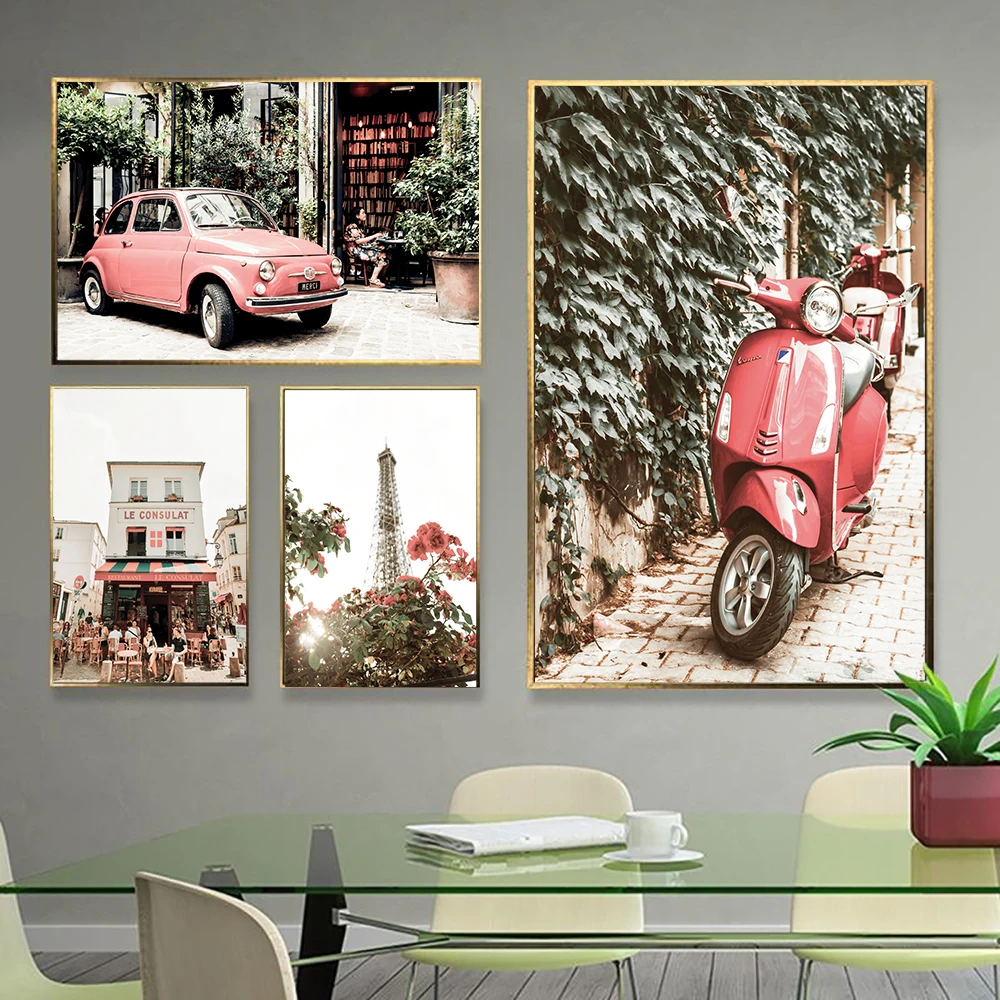 Pink Ins Style Poster Car Motorcycle Canvas Painting Rose Flower Art Print Norbic Wall Pictures for Living Room Home Decor 
Pink Ins Style Poster Car Motorcycle Canvas Painting Rose Flower Art Print Norbic Wall Pictures for Living Room Home Decor