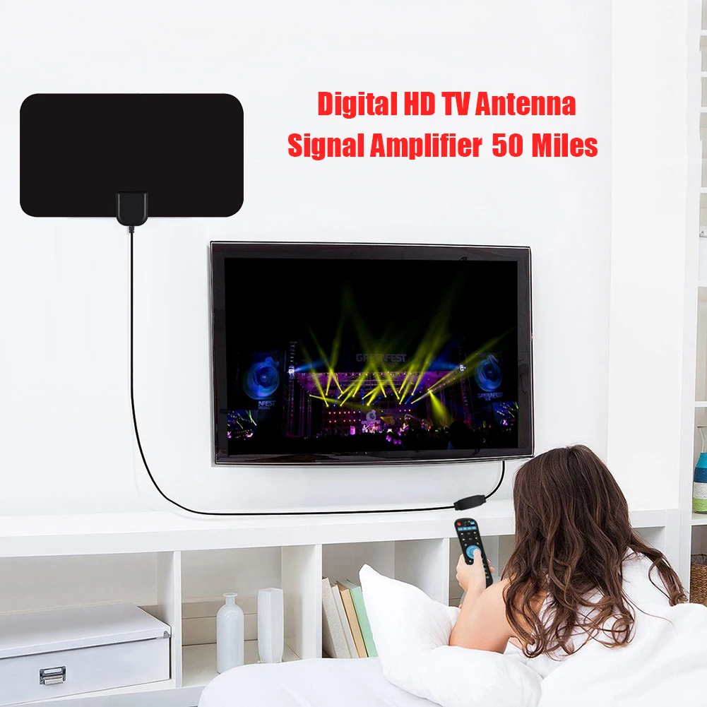 HDTV Antenna Mini TV Aerial w/ Signal Amplifier 50 Miles Range Indoor 4K Digital for Household TV Watching Accessories
HDTV Antenna Mini TV Aerial w/ Signal Amplifier 50 Miles Range Indoor 4K Digital for Household TV Watching Accessories
